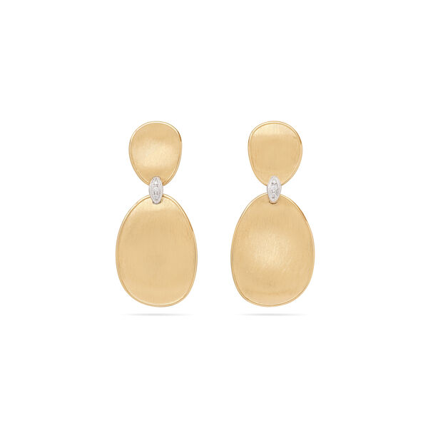 Lunaria Yellow Gold and Diamond Drop Earrings